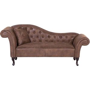 Chaise Longue - Bruin - Kunstleer - Chesterfield Design