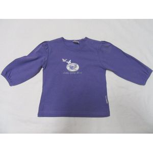 dirkje , meisje, t-shirt lange mouw , paars little song bird ,  86 - 18 maand