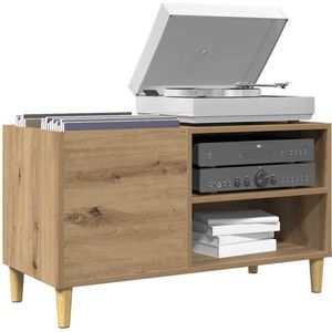 Platenspeler Meubel - LP-kast - Platenspelerkast - Draaitafelstandaard - Platenspelerstandaard - Vintage Displayplank - Artisan Eiken