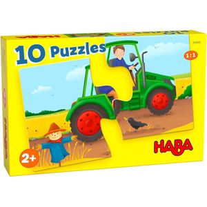 Haba Set van 20 mini-puzzels 2 stuks: Mijn speelgoed - Boerderij