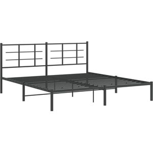 vidaXL-Bedframe-met-hoofdbord-metaal-zwart-180x200-cm