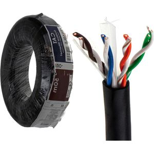 CAT6 outdoor koper ethernet netwerkkabel UTP - 50m zwart - voor buitengebruik