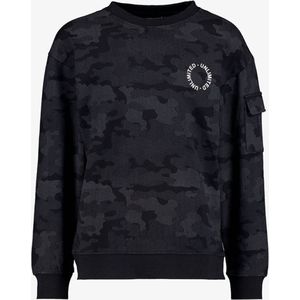 Unsigned jongens sweater met camouflage print - Grijs - Maat 134/140