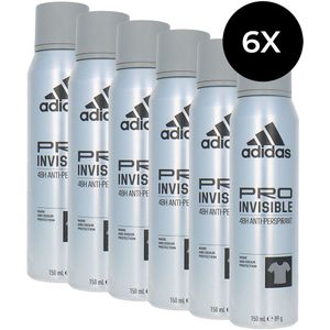 Adidas Pro Invisible Anti-Perspirant Deodorant Spray - 6 x 150 ml