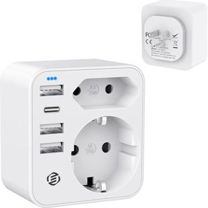 Equivera Internationale Stekker Adapter - Reisstekker - Universele Wereldstekker - Stekker Adapter - Internationale Reisstekker - Ideaal voor op reis!