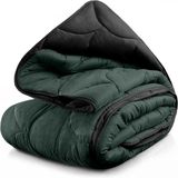 Sleeptime - Lazy Dekbed - Double Face - Zwart / Donkergroen - 240x200 cm - 300 gram per m²