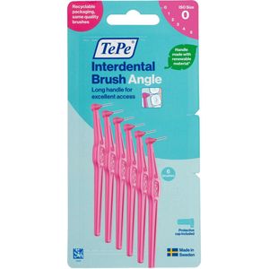 TePe - Angle - Interdentale Ragers - Roze - ISO maat 1 - 0,4 mm - 6 stuks
