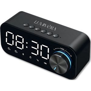 Lumivéra® - Digitale Wekker - Wekkerradio - Digitale Klok - Digitale Wekker Slaapkamer - Bluetooth Wekker - Zwart