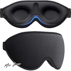 Mrs. Jones 100% Verduisterende Slaapmaskers voor Mannen en Vrouwen - nul Oogdruk Slaapoogmasker - 3D Ergonomisch Ontwerp Oogbeweging en Wimpervriendelijk Uiterst Comfortabel Oogmasker om te Slapen met verstelbare band-Luxe Zijdeachtige Stof .