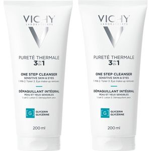 Vichy Pureté Thermale Micellaire Reinigingslotion 3-in-1 - voor elk huidtype waaronder een gevoelige huid- 2 x 200ml