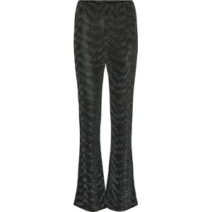 Vero Moda - Vmlucy Hw Glitter Flared Pant - Zwart/Zilver - Broek
