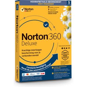 Norton 360 Deluxe  5 Apparaten, 6 maanden