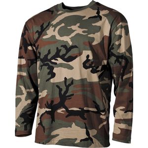MFH US shirt - Lange mouwen - Woodland camouflage - 170 g/m² - MAAT XXXL