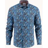 A Fish Named Fred - Shirt Watercolor Highland Jeans - Blauw - Lange Mouw Overhemd
