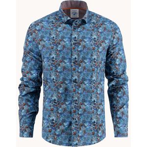 A Fish Named Fred - Shirt Watercolor Highland Jeans - Blauw - Lange Mouw Overhemd