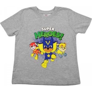 Paw Patrol t-shirt - Super Heroes - grijs - maat 122/128