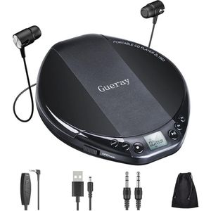 Draagbare CD-speler met Hoofdtelefoon en LCD-display - HiFi Geluid en 60 Seconden Overslagbeveiliging