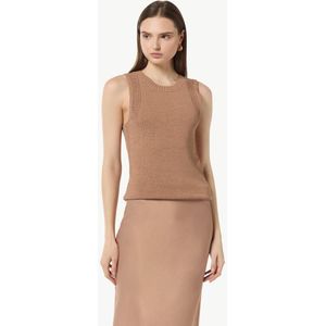 COMMA - Haltertop - Bruin - Slanke Pasvorm - Mouwloos