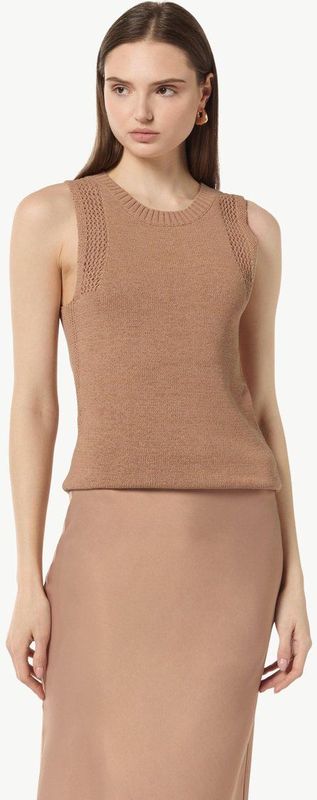 COMMA - Haltertop - Bruin - Slanke Pasvorm - Mouwloos