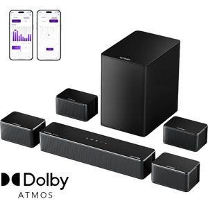 ULTIMEA - Poseidon D80 Boom - Soundbar - Zwart - 7.1ch Dolby Atmos met 6.5” Draadloze Subwoofer