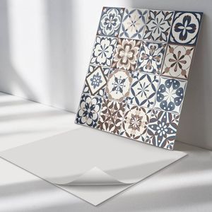 Wallfluent Vinyl Wandpaneel - Decoratieve tegelpatronen Zelfklevende Wandbekleding - 50 cm x 50 cm - Beige Vinyl Wandpaneel - 4 stuks - Vierkant Wandbekleding Vinyl - Texturen Wandpaneel - Wandpaneel PVC - Wandpaneel Keuken en Badkamer