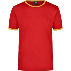 Rood met geel heren t-shirt XL