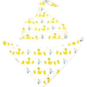 Babymutsje en Babyslabbetje setje met kleine eendjes van Rex London