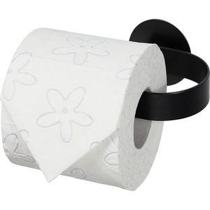 Toiletrolhouder zonder boren - Zelfklevende wc-rolhouder - RVS - Zwart - 55 x 155 x 85 cm - Badkamer
