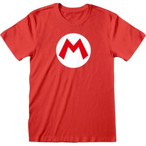 Super Mario Mario Badge Unisex T-shirt - rood - S