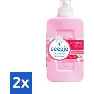 2 x Seepje - Wasverzachter - Geurige Verzorging - Pioenroos en Cederhout - 30 Wasbeurten - 750 ml - Wasverzachter - Natuurlijke Wasverzachter - Biologische Wasverzachter - Pioenroos Geur - Cederhout Geur