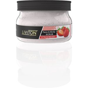 Liviton Face & Body Scrub Strawberry - Gezichtsscrub - Gezichtsreiniger - Voor de onzuivere huid - Gezichtsreiniging - Huidverzorgend - Peeling - 300 ml