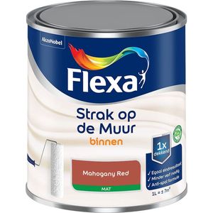 Flexa - Strak op de Muur Binnen Muurverf Mat - Mahogany Red - Kleur van het jaar 2025 - Mengverf - 1 Liter