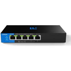 Linksys LN2305P - Netwerk Switch - Unmanaged PoE+ - 2500 Mbps - 5-poorts