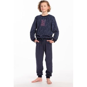 Eskimo jongens pyjama badstof - PJ - 44070 - 140 - Blauw.