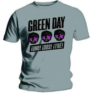 Green Day - Three Heads Better Than One Heren T-shirt - S - Grijs