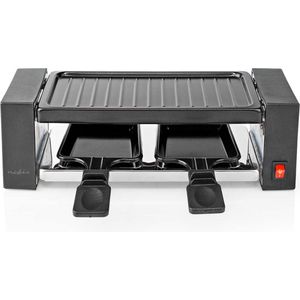 Nedis Gourmet / Raclette - Grill - 2 Personen - Spatel - Anti-aanbak laag - Rechthoek