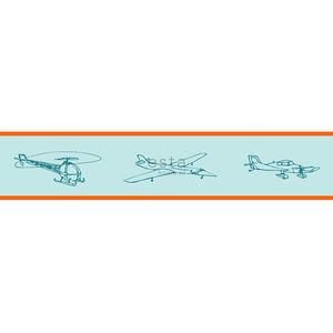 behang rand vliegtuigen rood en blauw - 174603 van ESTAhome
