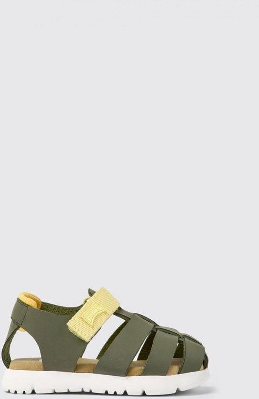 Camper - K800489 - Sandalen - Groen - Leer en Textiel - Klittenbandsluiting