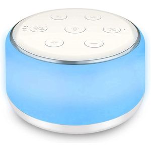 Blyx® - White Noise Machine - Compacte Slaaphulp - 34 Geluiden, 7 Lichtkleuren - Oplaadbare 1800mAh Batterij - Incl. Nachtlamp - Meerkleurig