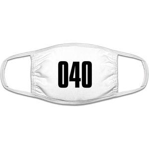 Eindhoven 040 mondkapje | gezichtsmasker | bescherming | bedrukt | logo | Wit mondmasker van katoen, uitwasbaar & herbruikbaar. Geschikt voor OV