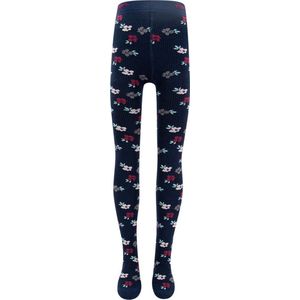 Ewers Maillot Kindermaat - Fijne Rib en Bloemetjes Roze & Grijs & Rood - Donkerblauw-92/98