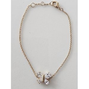 CHIVAL - Armband 18K verguld goud met zirkonia ""Crystal Butterfly