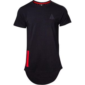 Assassins Creed Heren Tshirt -M- Tape Longline Zwart