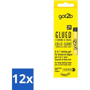 12 x Got2B - 2-in-1 Gel - Brows & Edges Transparant - 16 ml -