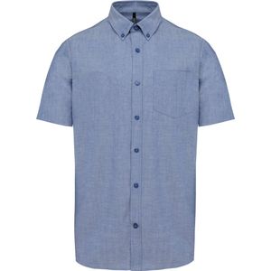Overhemd Heren XXL Kariban Korte mouw Oxford Cobalt Blue 70% Katoen, 30% Polyester
