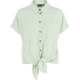 Pieces - PCVINSTY SS TIE SHIRT - Dames Blouse - Lichtgroen