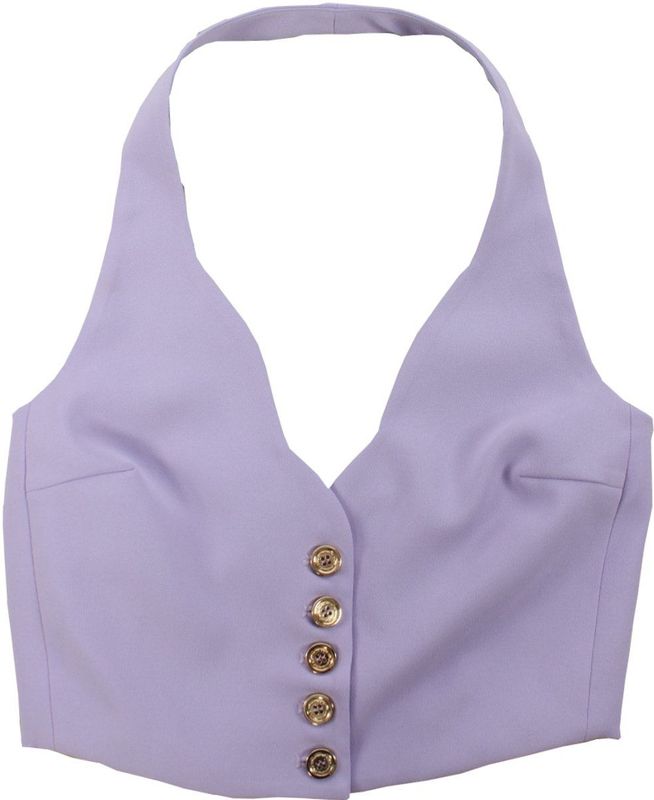 Pinko - Halterneck Gilet - Dames - Paars - Polyester