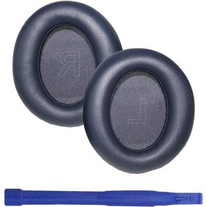 Allecto Plus - Protein leren oorkussens voor Noise Cancelling Hoofdtelefoon - Donkerblauw