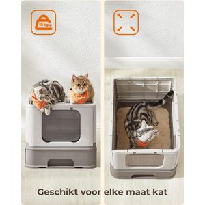 ALLGoods. Kattenbak Zelfreinigend – Kattenhuis met Zeef – Automatische Kattenbak Makkelijk Schoonmaken - Geschikt Voor Elke Kat