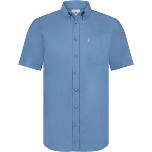 State of Art - Short Sleeve Overhemd Linnen Blauw - Heren - Maat 3XL - Regular-fit